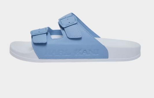 karl kani zapatilla street slide blue white