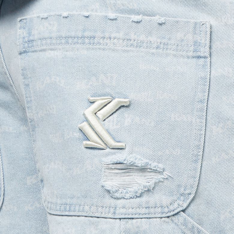 karl kani bermuda Og Heavy Distressed Wavy Print Carpenter