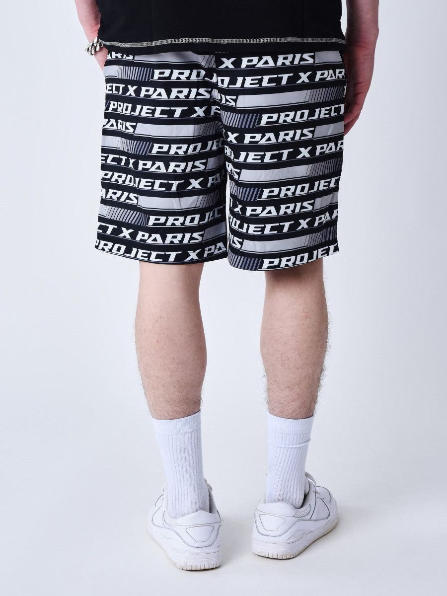 project x paris bermuda bañador con estampado de carreras de coches - Negro