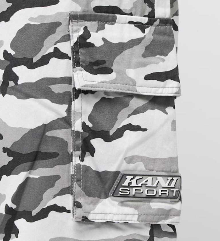 karl kani pantalon sport patch camo cargo