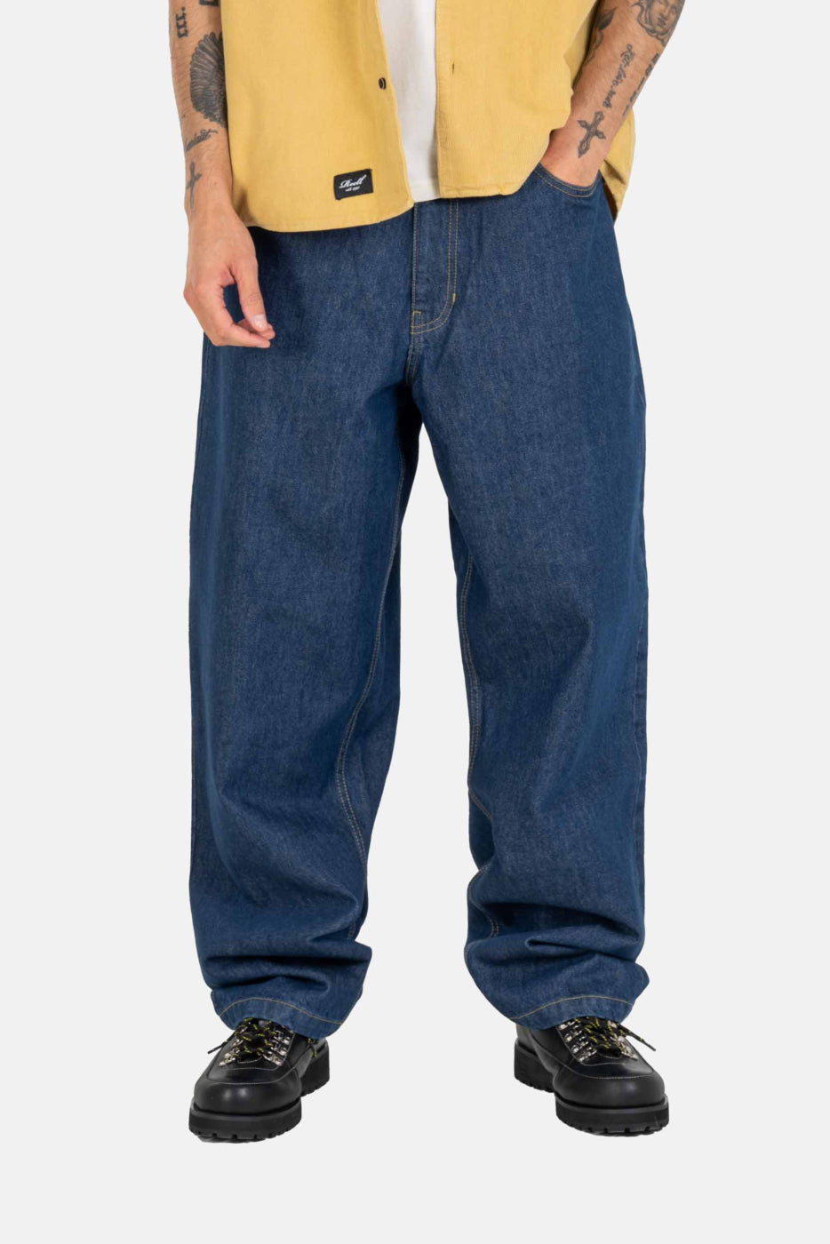 reell pantalón baggy steell blue