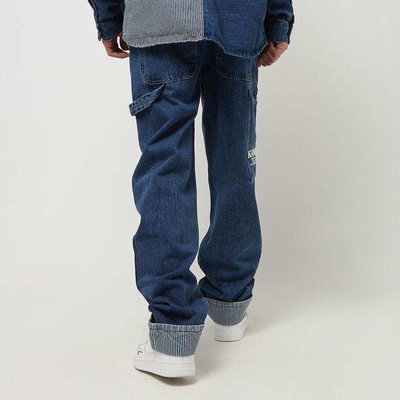 karl kani pantalon og stripe block denim baggy workwear