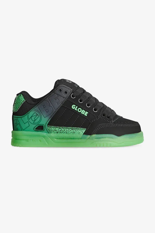 globe zapatilla Tilt-Niños Black/Green Stipple