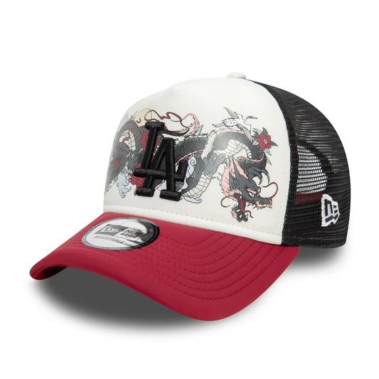 new era Gorra LA Dodgers MLB Graphic 9FORTY A-Frame Trucker Blanco