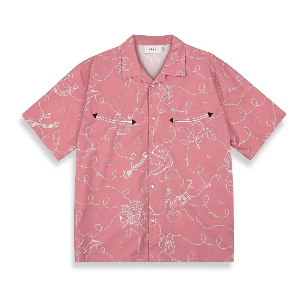 grimey Camisa Lone Hand Button Up Brick