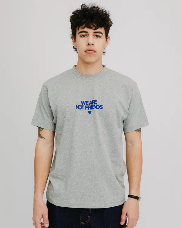 we are not friends camiseta bold grey love