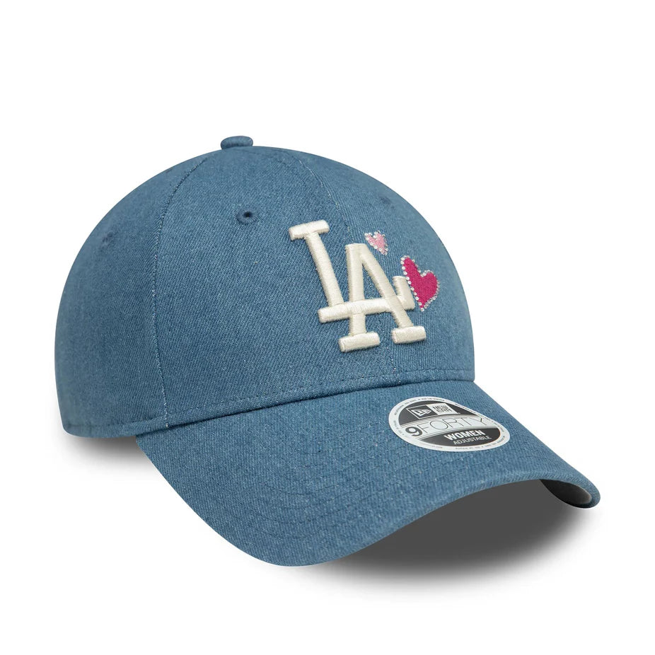 New era Gorra LA Dodgers Denim 9FORTY Azul Mujer
