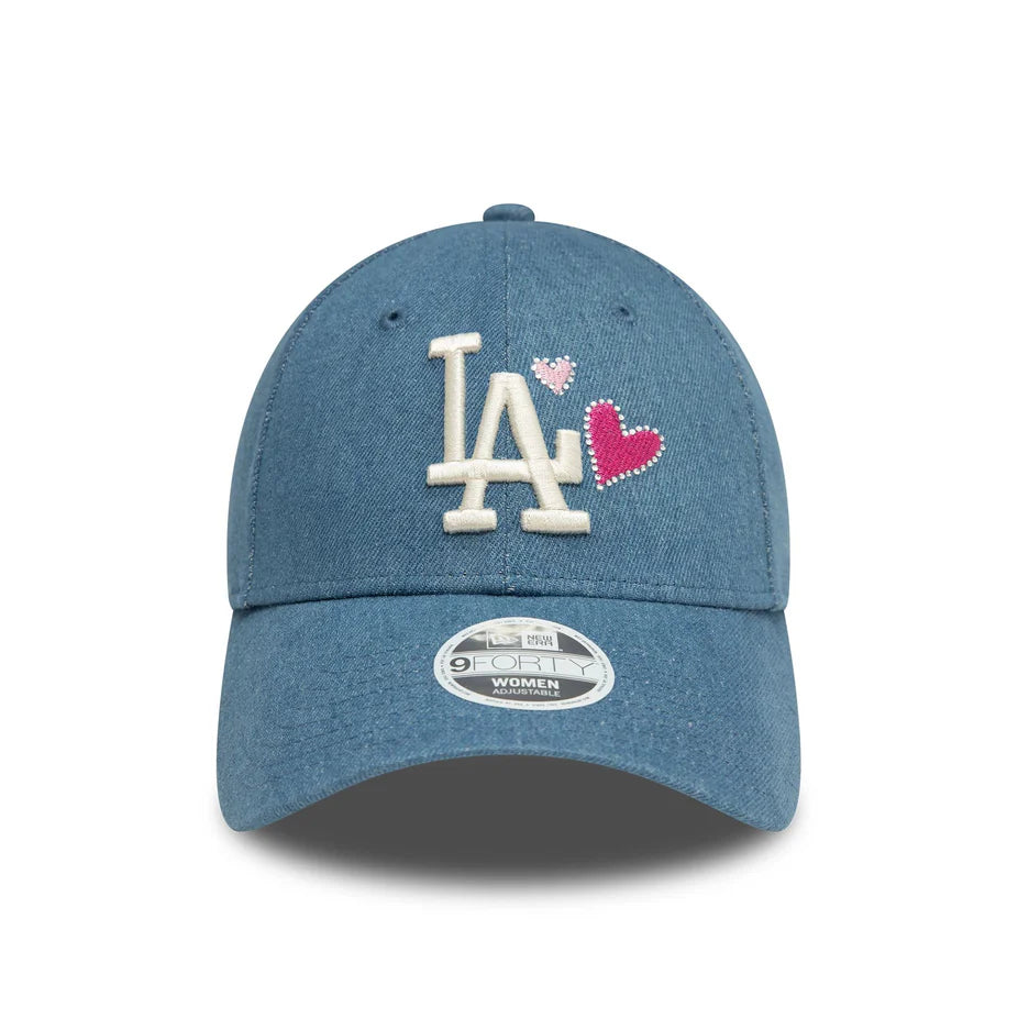New era Gorra LA Dodgers Denim 9FORTY Azul Mujer