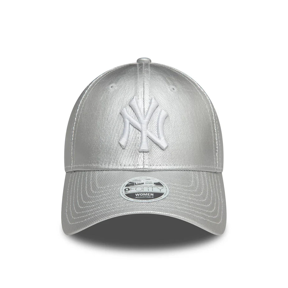 New era Gorra New York Yankees Met Denim 9FORTY Plateado Mujer