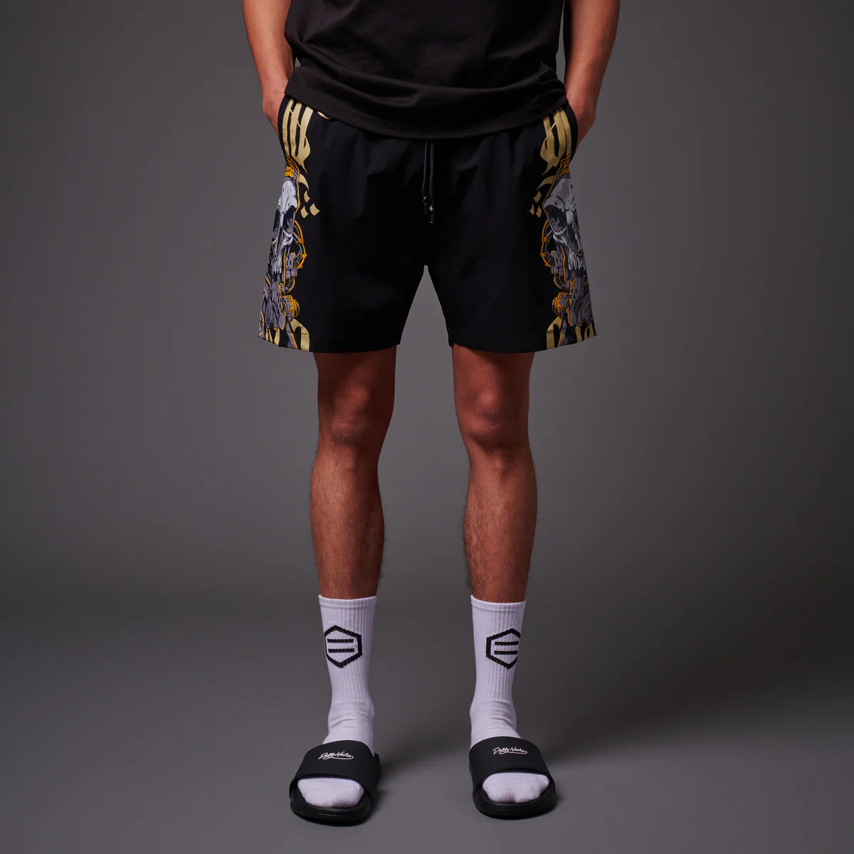 dolly noire bermuda desert skull swimshorts black