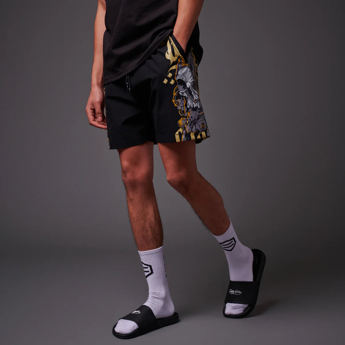 dolly noire bermuda desert skull swimshorts black