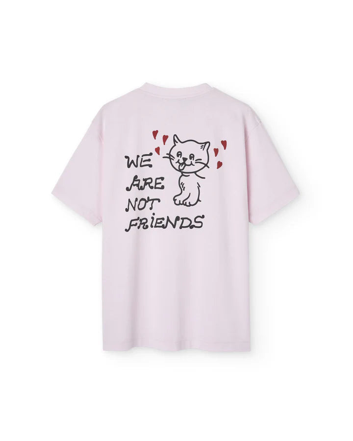 we are not friends camiseta love your cat pink