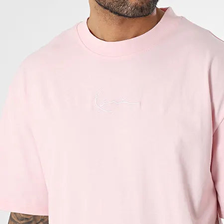 karl kani camiseta small signature essential pink