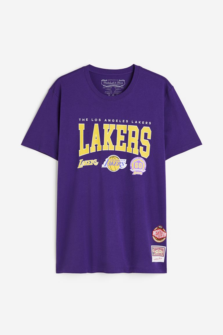 mitchell & ness camiseta hwc champ stack los angeles lakers