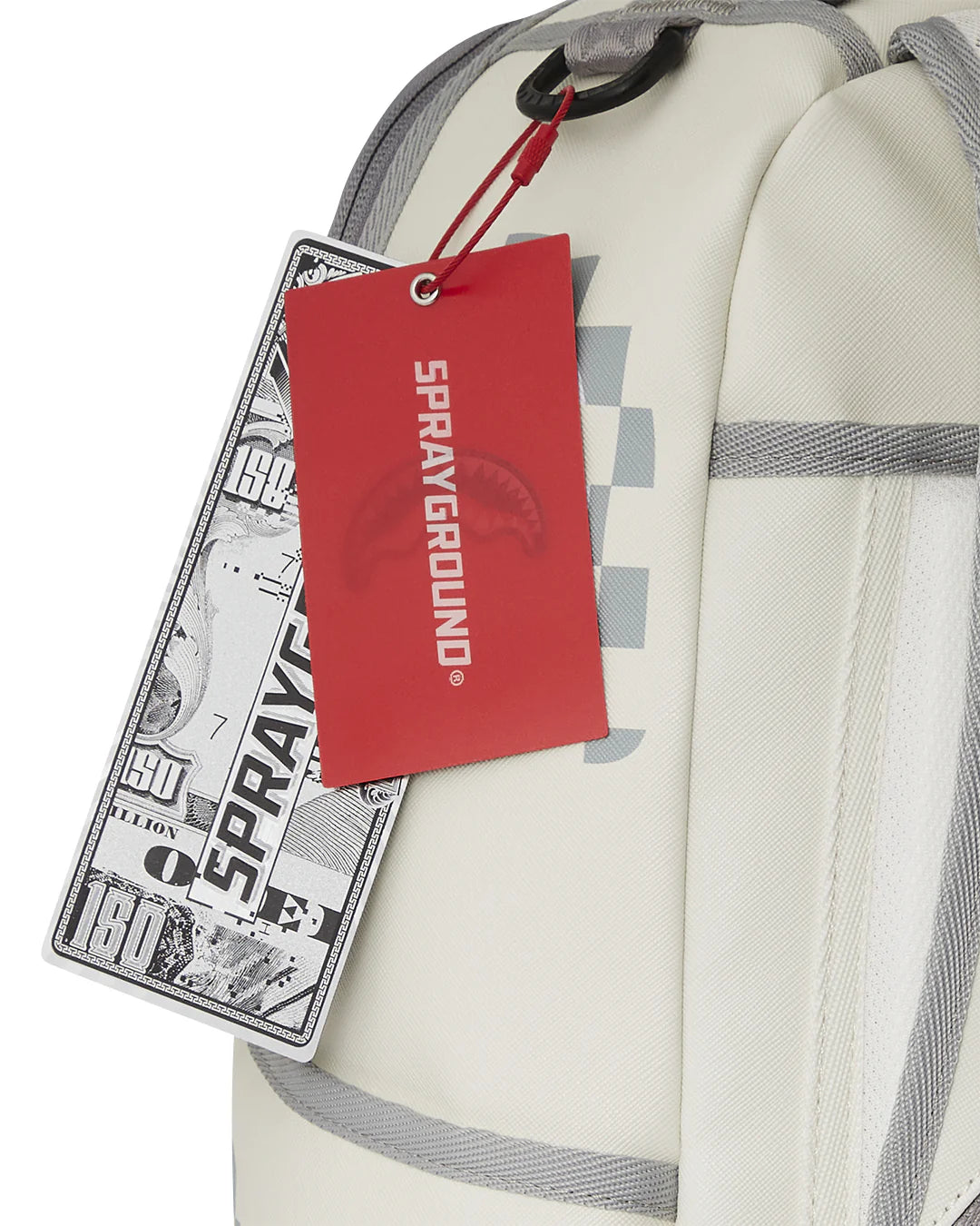 sprayground mochila cream check shark central backpack