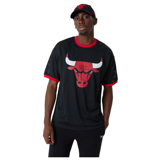 new era camiseta nba team logo mesh chicago bulls