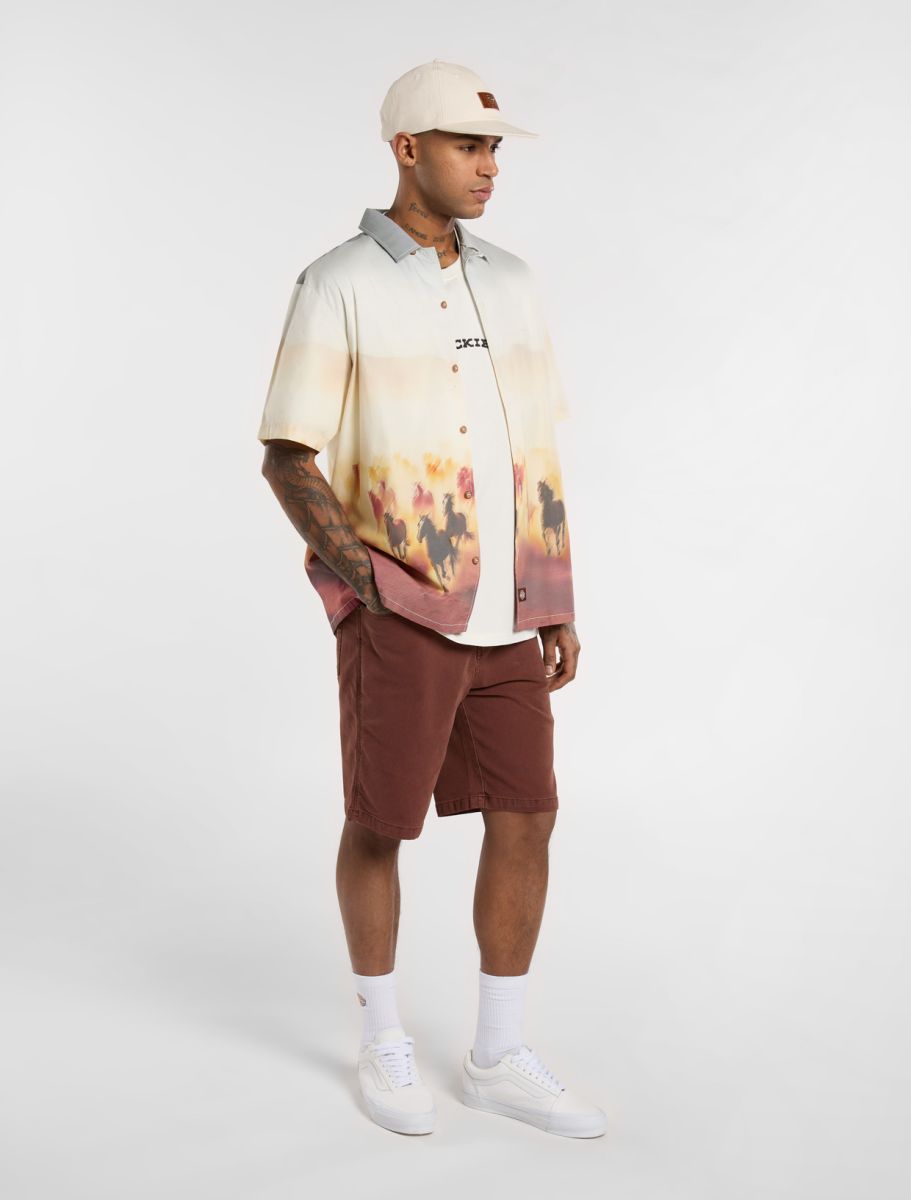 dickies camisa running wild oak buff