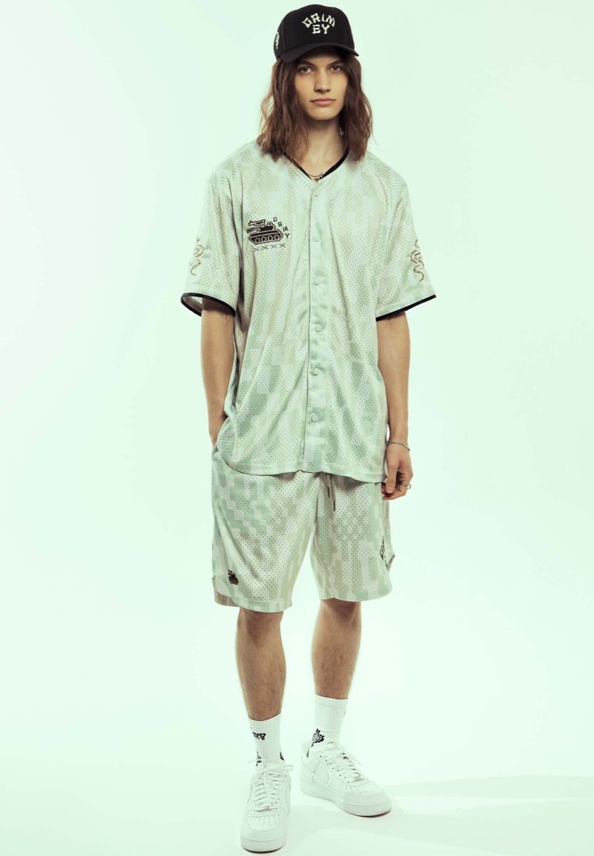 grimey bermuda lucky dragon mesh basket short white