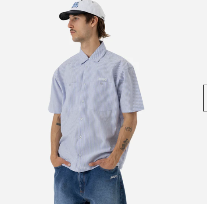 jacker camisa collective stripe shirt blue