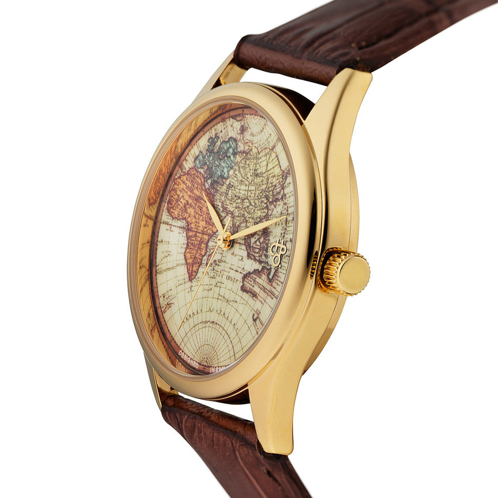 chpo brand reloj vintage worl gold
