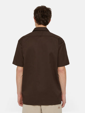 dickies camisa work shirt rec dark brown