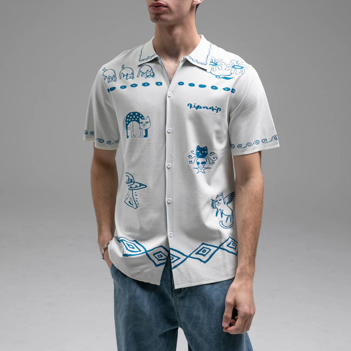 ripndip camisa blonded kni button up reversible
