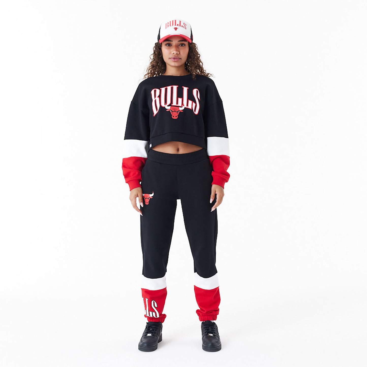 new era sudadera crew neck crop chicago bulls nba colour bock