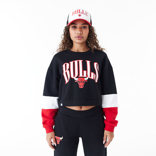 new era sudadera crew neck crop chicago bulls nba colour bock