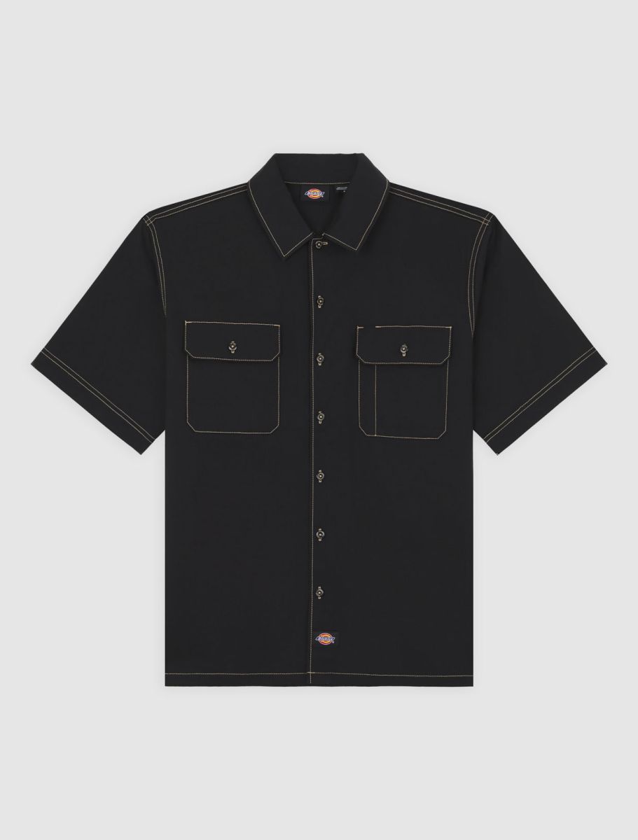 dickies camisa riverbend work shirt black
