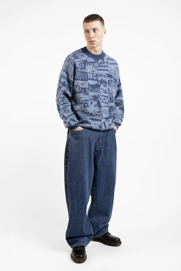 wasted paris pantalón signature rod washed blue