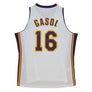 mitchell & ness camisilla los angeles lakers pau gasol 2001--19 blanca