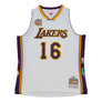 mitchell & ness camisilla los angeles lakers pau gasol 2001--19 blanca