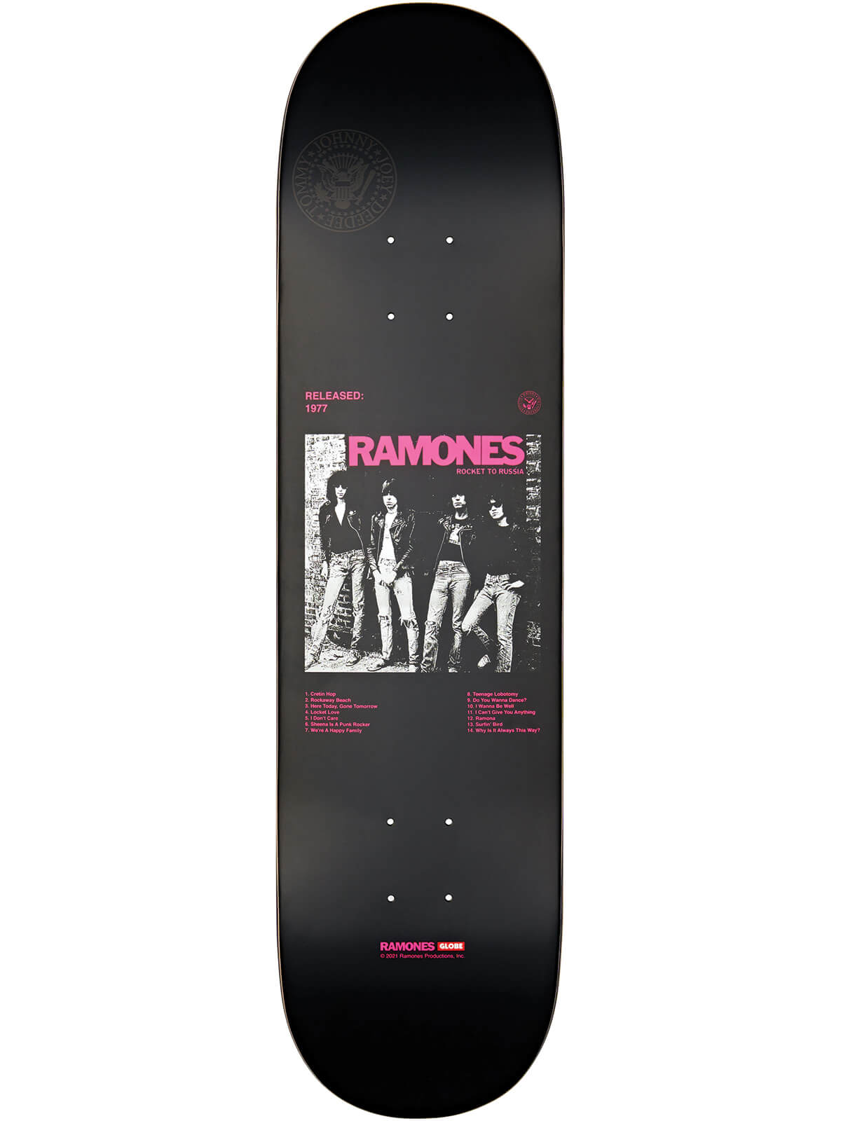 globe tabla skate G2 ramones rocket to russia