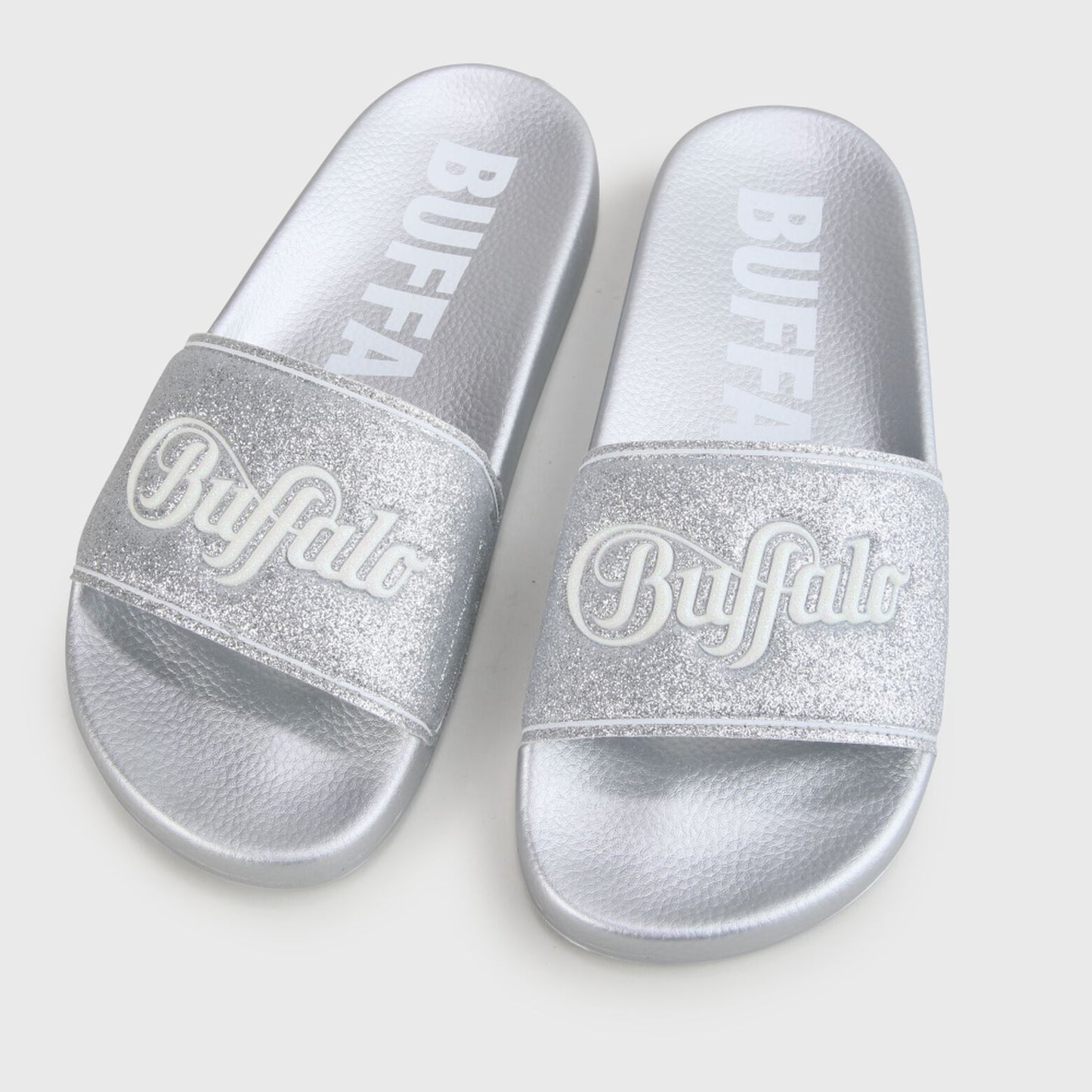 buffalo london chanclas rio glitter plateada