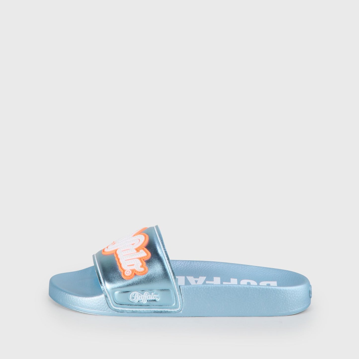 buffalo london chanclas rana pu azul metálico.