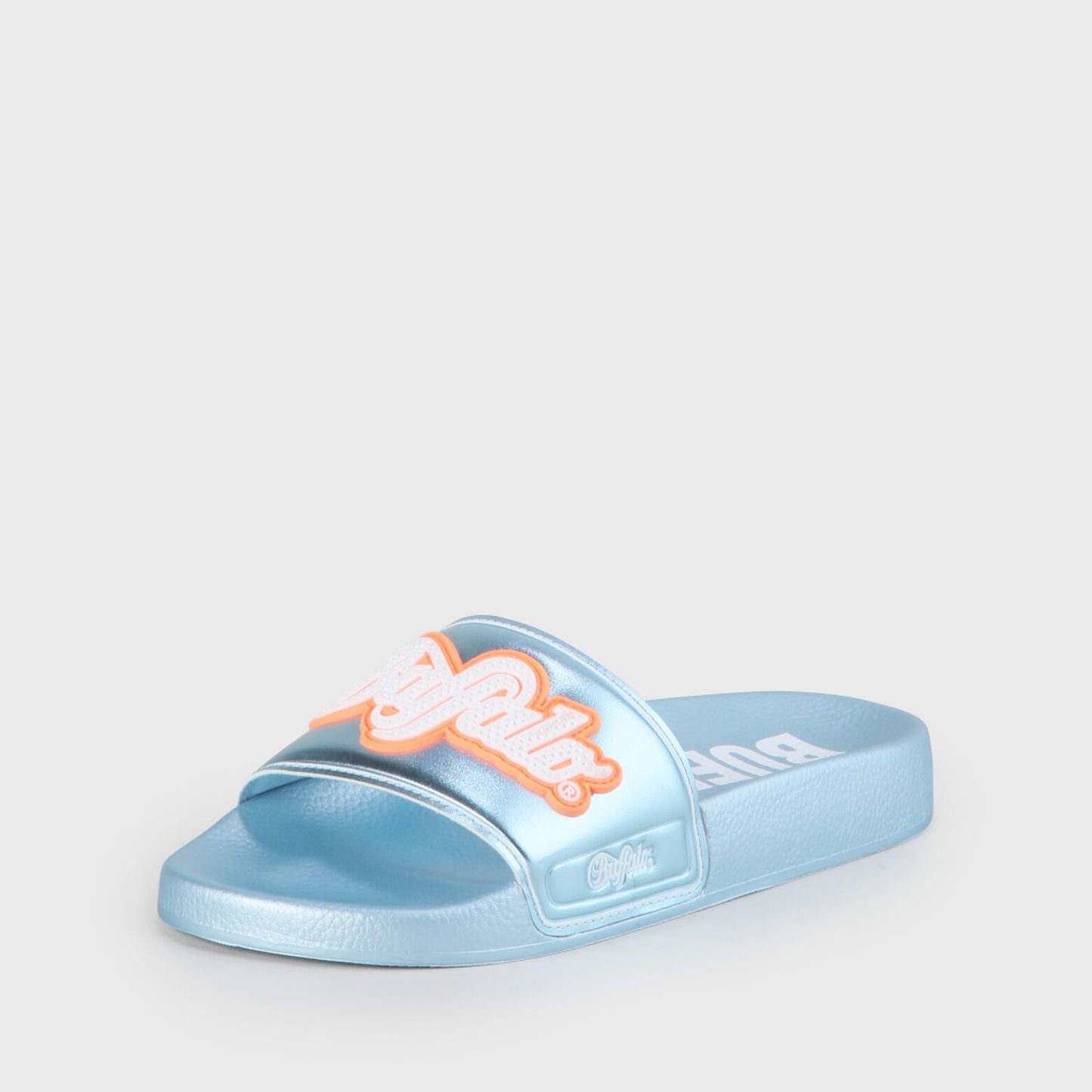 buffalo london chanclas rana pu azul metálico.