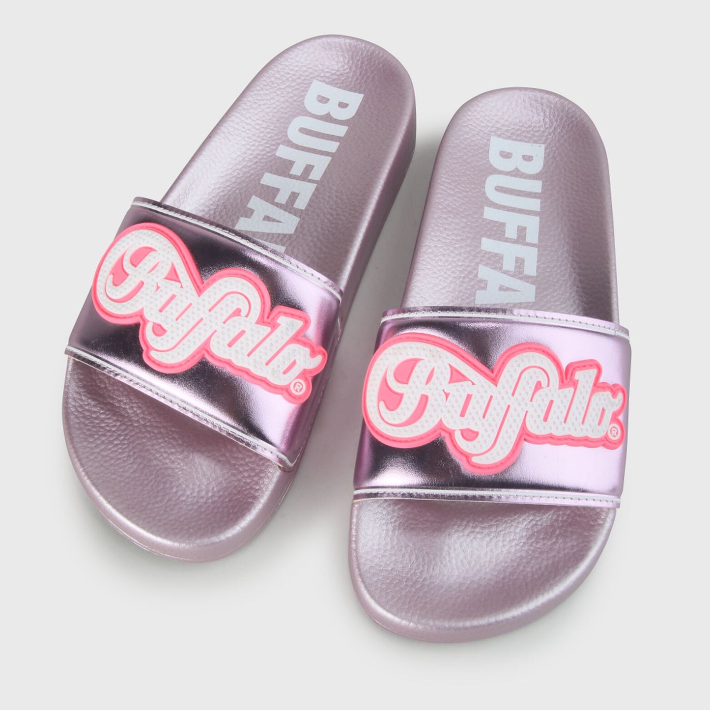 buffalo london chanclas rana morado metalizado