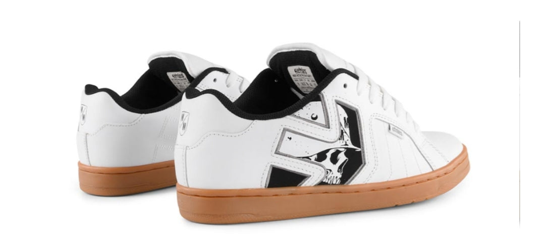 ETNIES ZAPATILLAS METAL MULISHA FADER 2 BLANCAS Y  NEGRAS GOMA