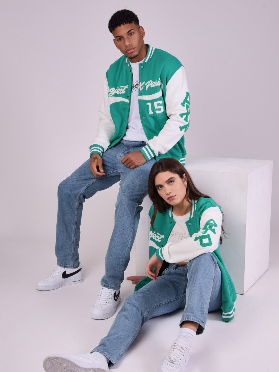 project x paris chaqueta universitaria verde