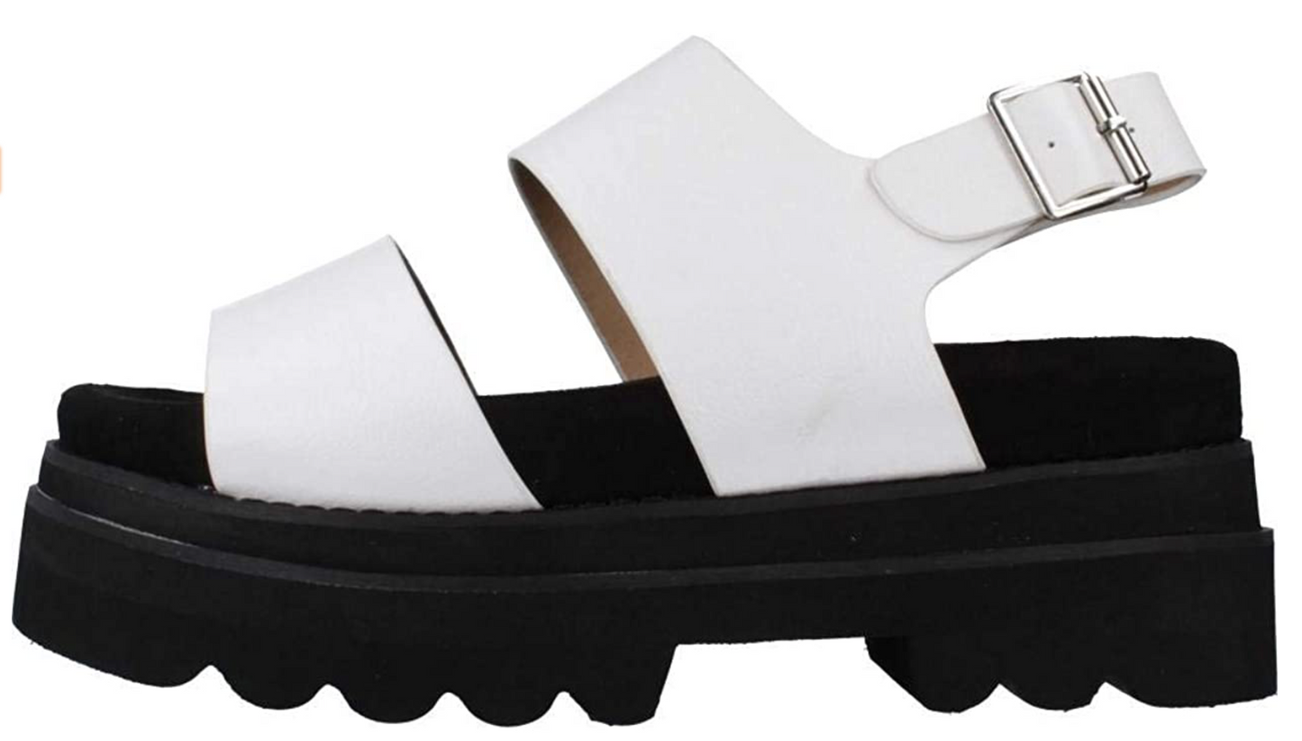 buffalo london sandalias esmeralda blanca