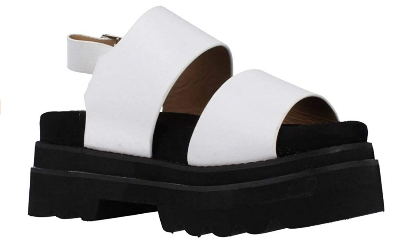 buffalo london sandalias esmeralda blanca