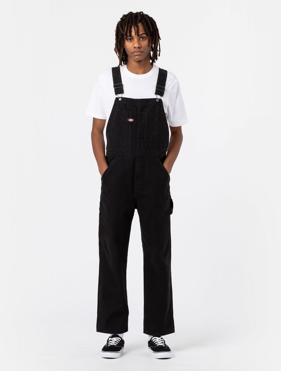 dickies pantalón peto duck canvas bib negro