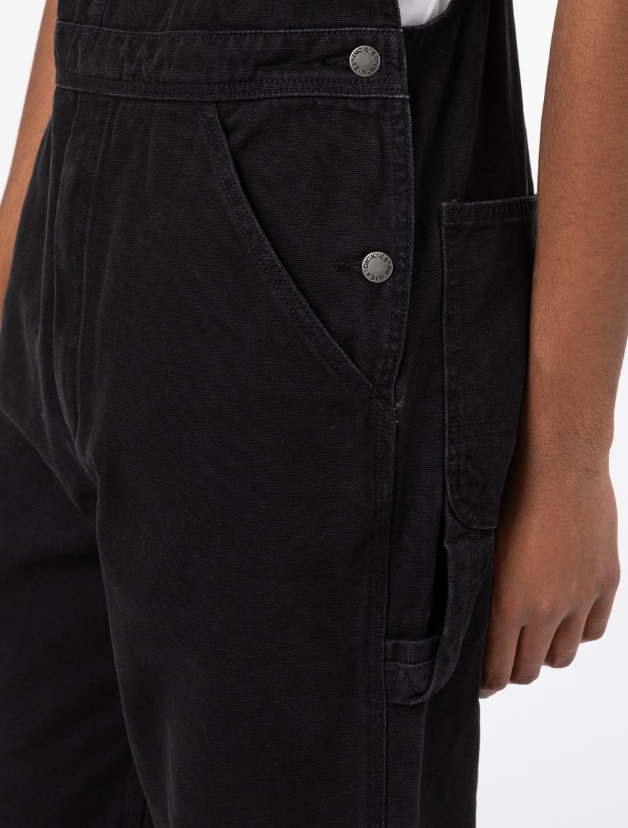 dickies pantalón peto duck canvas bib negro