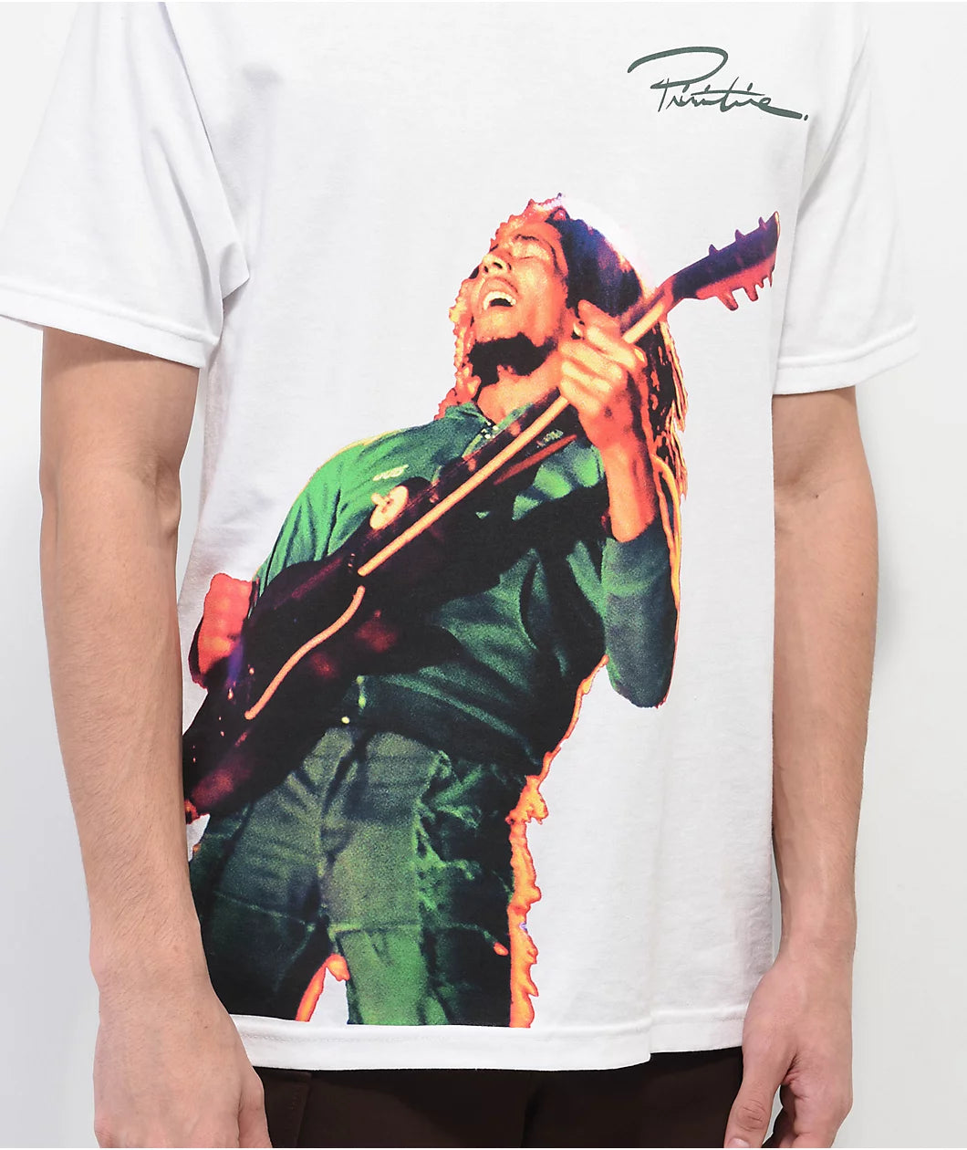 primitive camiseta x bob marley wildone blanco