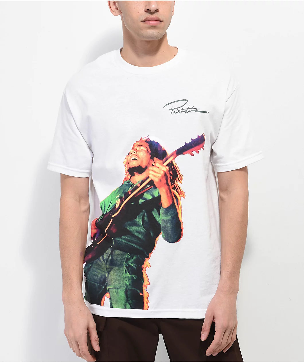 primitive camiseta x bob marley wildone blanco