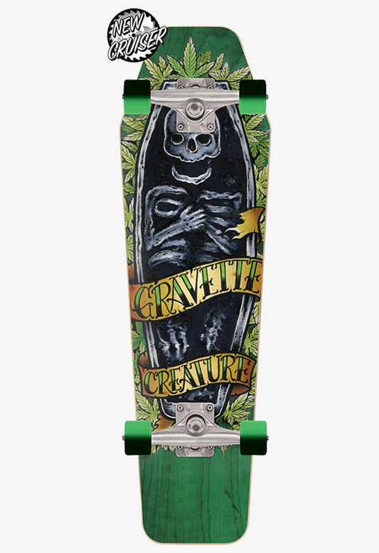 TABLA DE SKATE CREATURE GRAVETTE SKULLY 8.47 X 28.8 CRUZER GREEN