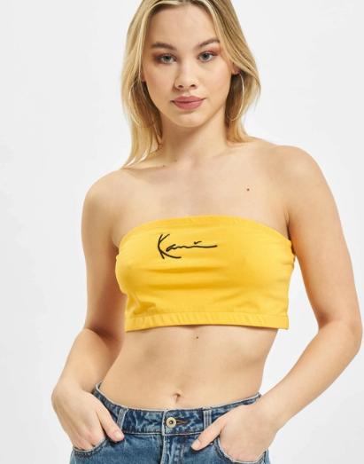KARL KANI TOP SMALL SIGNATURE AMARILLO