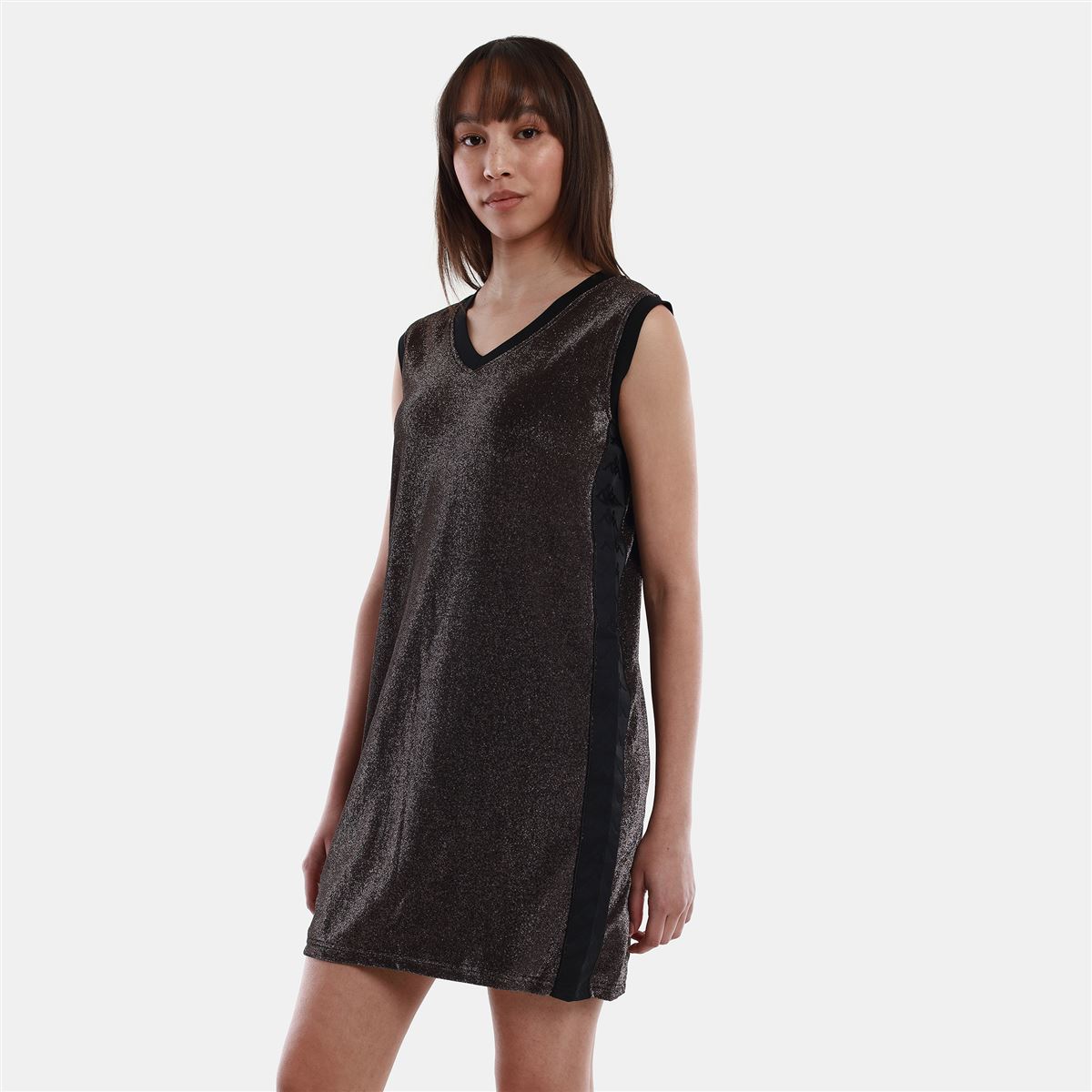 KAPPA VESTIDO EXAR 222 BANDA SPARKLE BRONCE Y NEGRO