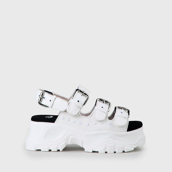 Buffalo London Sandalias GLDR OB Cuero Blancas
