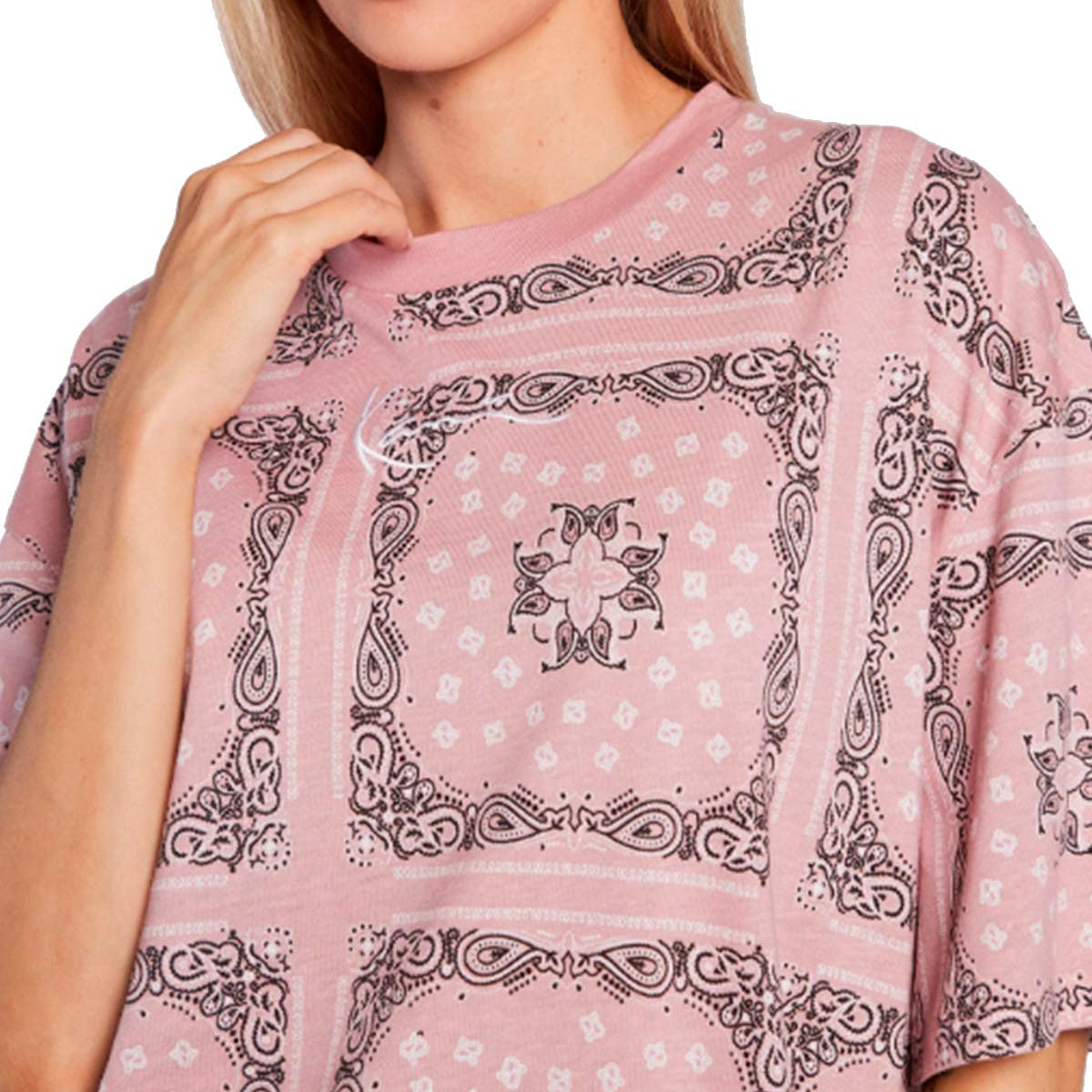 karl kani camiseta small signature paisley rosa claro